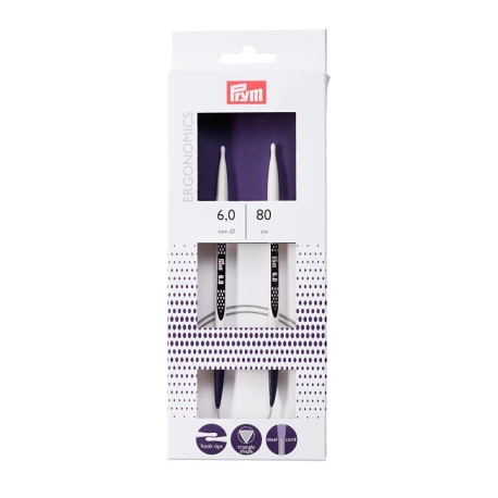 Prym Ergonomics circular knitting needles 6mm 80cm