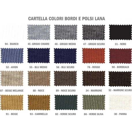 Colour chart for ready-to-sew wool cuffs to renew the cuffs and leg warmers of winter garments - Usit