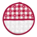Set Presine e guanto da forno, quadri e cuori rossi, con inserto in tela Aida da ricamare - BM Ricami