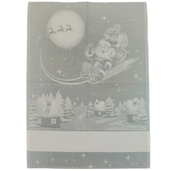 Kitchen tea towel to embroider with Santa Claus and sleigh design - BM Ricami 2