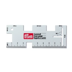 Mini rigid metal ruler for measuring hems, buttonholes and seams - 610736Prym