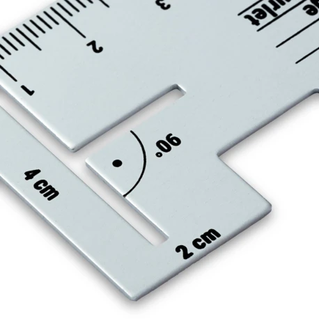 Mini rigid metal ruler for measuring hems, buttonholes and seams - 610736Prym