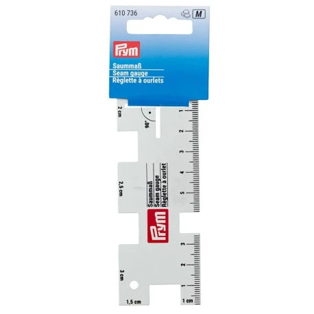 Righello rigido mini in metallo per misurare orli, asole e cuciture - 610736 Prym
