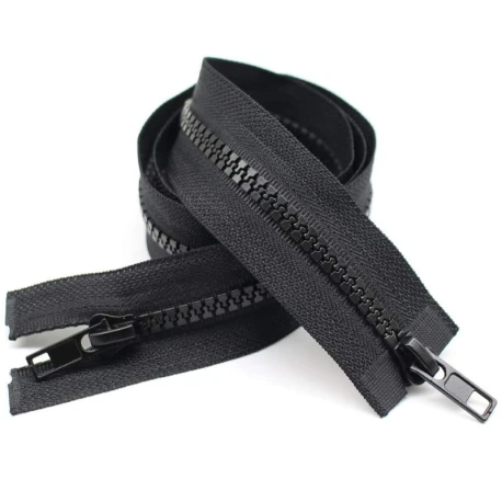 Double-slider zip 120 cm carrarmato divisible black