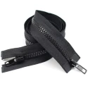 Double-slider zip 120 cm carrarmato divisible black