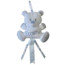 Padded "Eccomi" teddy bear birth bow for above the cot - FN005 Modidea