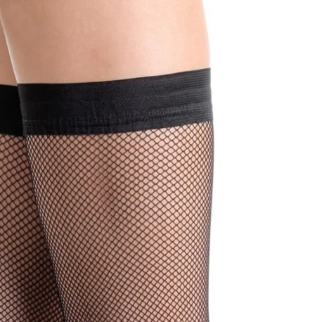 SiSi Queen Fishnet Hold-up Stockings with Smooth Flounce - 88SI SiSi Stockings