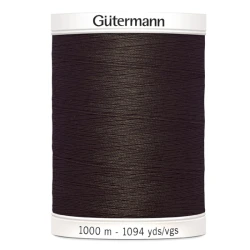 Gutermann thread colour 696 dark brown 1000m spool