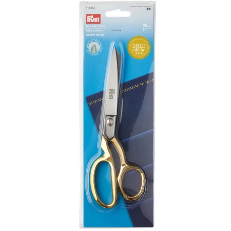 Tailor's and cutter's scissors with gold handle and 8" (20 cm) steel blades - Gold Edition - 610565 Prym