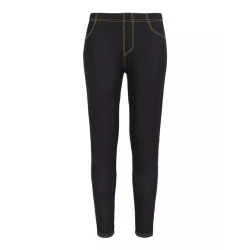 Winter fleece jeggings with denim jeans effect
