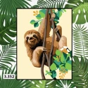 Kit Mezzopunto bradipo su rami - set completo di ago e fili by Collection D'Art