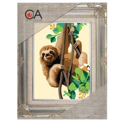 Kit Mezzopunto bradipo su rami - set completo di ago e fili by Collection D'Art 2