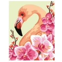 Flamingo with flowers half-stitch kit - complete set with needle and threads by Collection D'Art