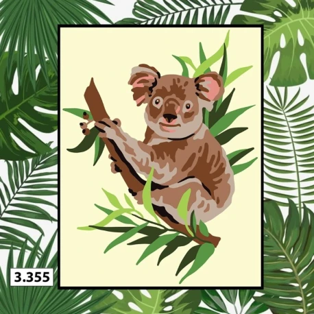Koala on tree half-stitch kit - complete set with needle and threads by Collection D'Art