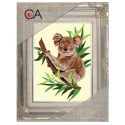 Koala on tree half-stitch kit - complete set with needle and threads by Collection D'Art