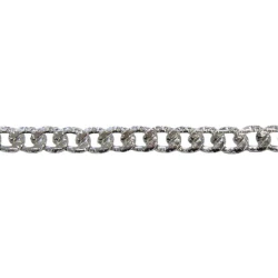 Catena in alluminio con maglia martellata 10mm argentata - Modidea