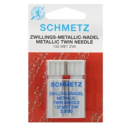 Ago gemello Metallic Schmetz per cuciture decorative con fili metallici a macchina da cucire