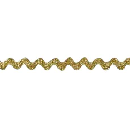 Zig-Zag serpentine ribbon 10mm in Lurex Lamé Gold