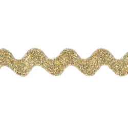Zig-Zag serpentine ribbon 14mm in Lurex Lamé Gold