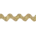 Zig-Zag serpentine ribbon 14mm in Lurex Lamé Gold