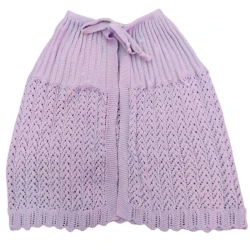 Women’s wool blend morning shawl with bow fastening