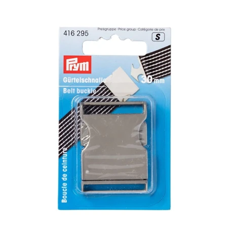 Metal snap buckle for 30 mm belts, silver colour - 416295 Prym