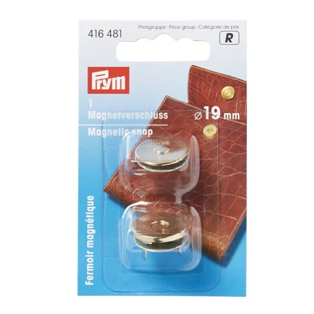 Gold magnetic clasp, diameter 19 mm - 416481 Prym