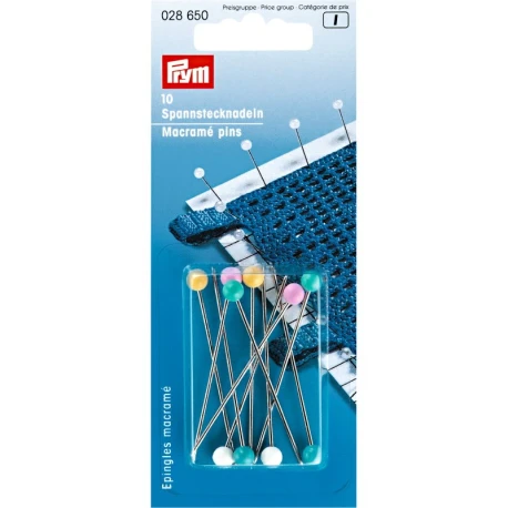 Spilli per macramè Prym in acciaio antiruggine confezione da 10 pezzi - 028650 Prym