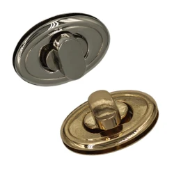Large oval metal twist lock for handmade bags and backpacks