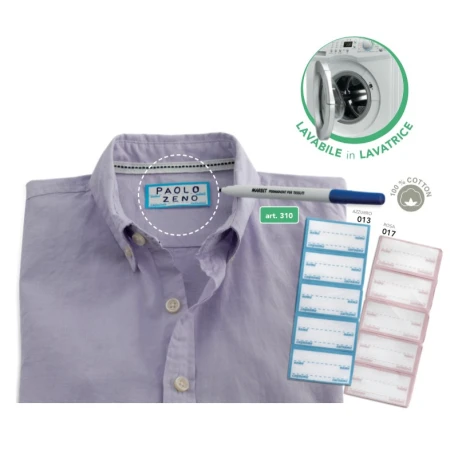 SET OF CUSTOMISABLE IRON-ON LABELS FOR LAUNDRY MARKING - 310 Marbet