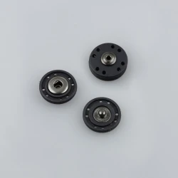 Decorative snap fasteners in metal and matt black nylon - FF507Benox 2