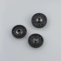 Decorative snap fasteners in metal and matt black nylon - FF507Benox