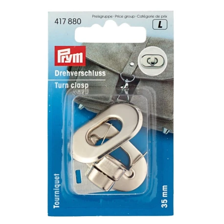 Chiusura girevole per borse fatte a mano in colore argento - 417880 Prym