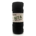 Mondial, natural jute yarn for bags and accessories, 100 g spool, black colour.