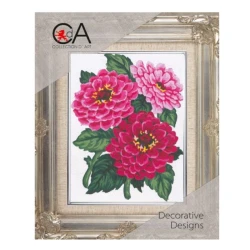 Victorian red rose half-stitch kit - complete set with needle and threads by Collection D'Art