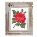 Kit Mezzopunto rosa rossa vittoriana - set completo di ago e fili by Collection D'Art