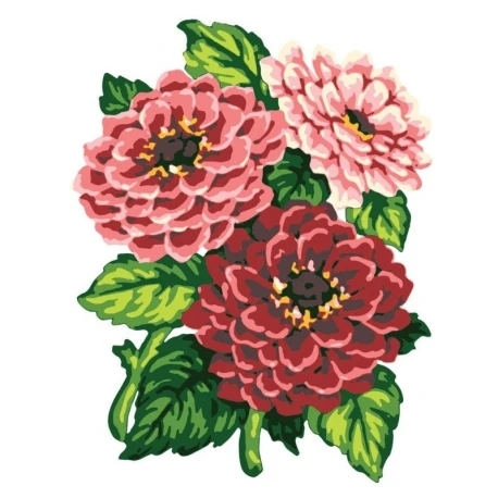 Kit Mezzopunto rosa rossa vittoriana - set completo di ago e fili by Collection D'Art
