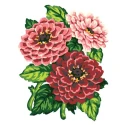 Kit Mezzopunto rosa rossa vittoriana - set completo di ago e fili by Collection D'Art