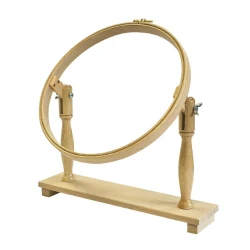Circular wooden embroidery frame with table base cm 22