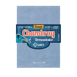 Heat-activated jeans patch in lightweight, durable chambray fabric - Usit