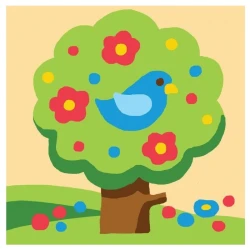 Flowering Tree Half-Stitch Kit - complete set with needle and threads 1052K by Collection D'Art 2