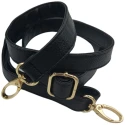 Adjustable shoulder strap for genuine leather bags with gold buckle and snap hooks 150 cm
