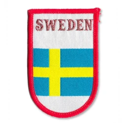 Sweden flag badge embroidered and heat-adhesive patch application