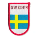 Sweden flag badge embroidered and heat-adhesive patch application