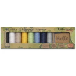 Set 8 Fili per cucire a mano e a macchina rPET in 100% poliestere riciclato ecosostenibile - 734588 Gutermann