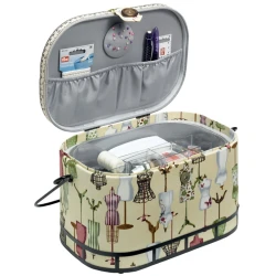 Large vintage pattern sewing basket with 1950s dressmaker's mannequins - 612250 Prym 2