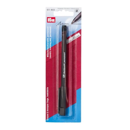 Marker pennarello nero marcabiancheria resistente ai lavaggi fino a 95° - 611803 Prym