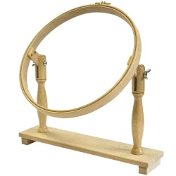Circular wooden embroidery frame with table base cm 25