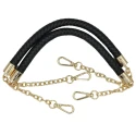 Bag handles in woven faux leather and metal chain with golden snap hooks - MA133 MAS