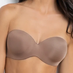 Lightly padded bandeau bra with invisible underwire and removable straps - 1580Sì è LeiLingerie